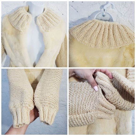 Ben Kahn At Cartier Vintage Geniune fur knit sleeve coat size small to medium - Picture 13 of 16